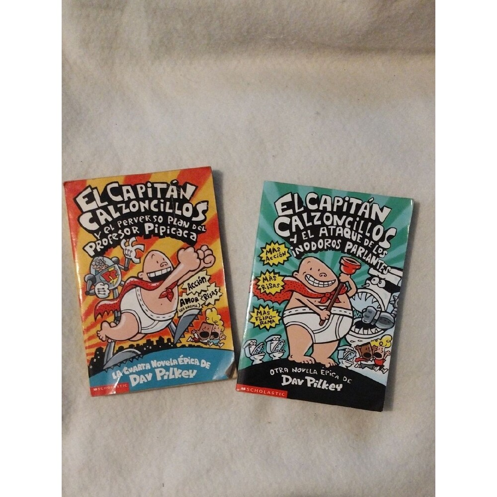 2 Scholastic Capitan Calzoncillos (Captain Underpants) Spanish Kids Books